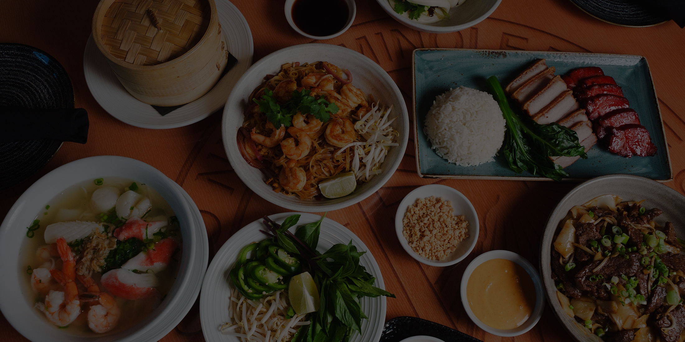 table with a variety of food at Bol restaurant