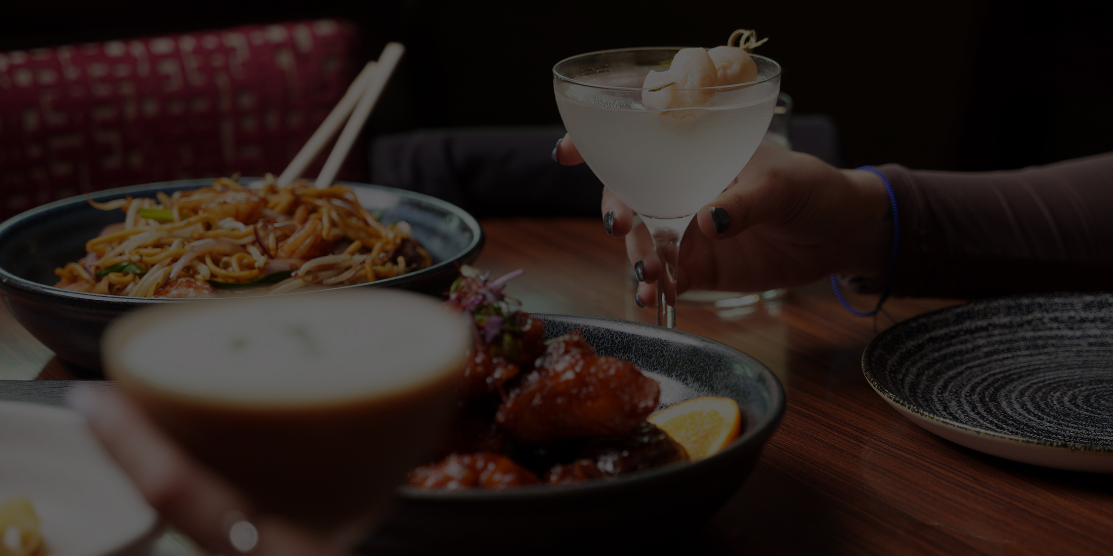 table with food and drinks at bol restaurant