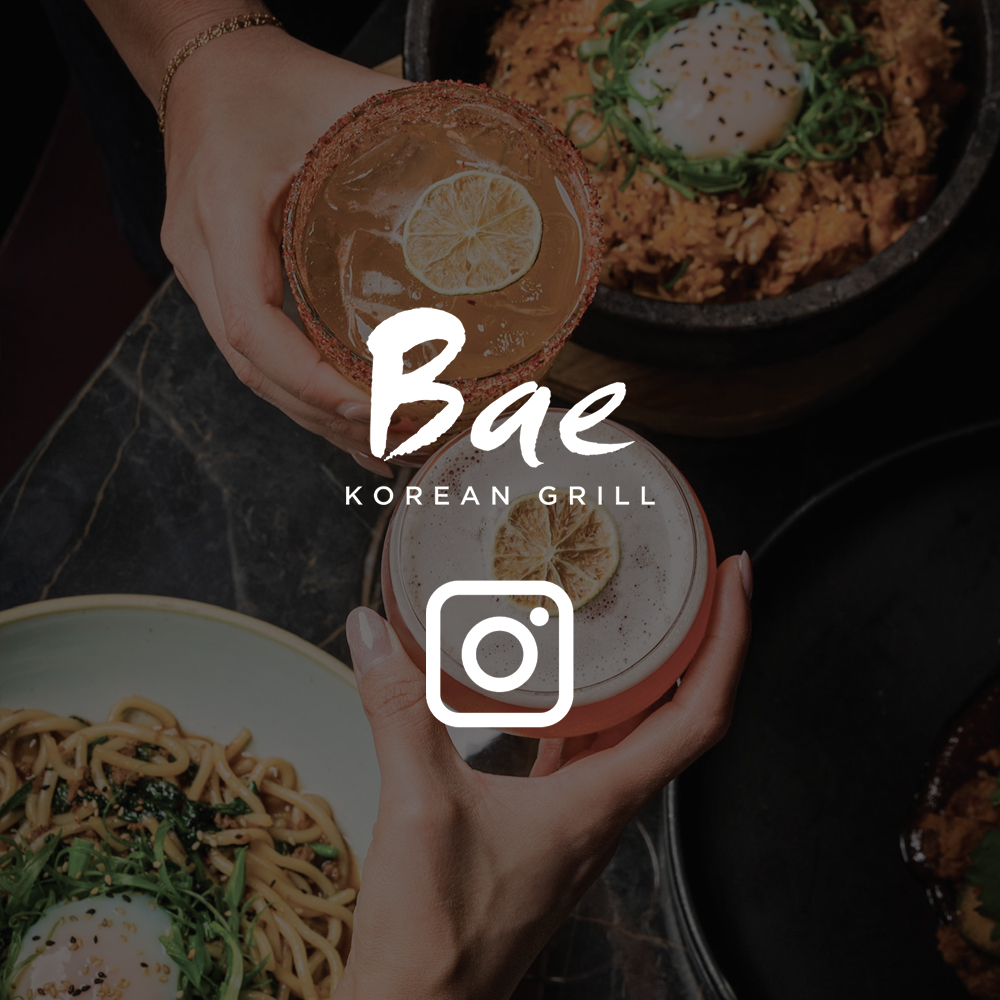 decorative with bae korean grill logo and IG logo